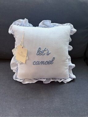 StyleHouse 'Let's Cancel' Embroidered Pillow | Brand New
